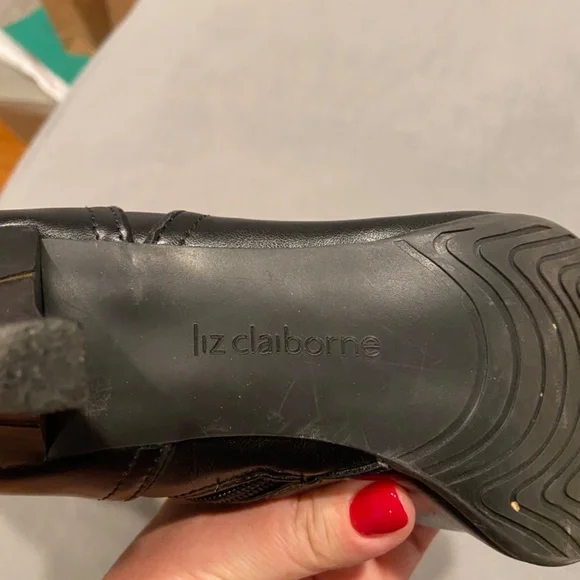 Liz Claiborne Black Knee-High Boots, Size 9, 3” Heel - Picture 7 of 10